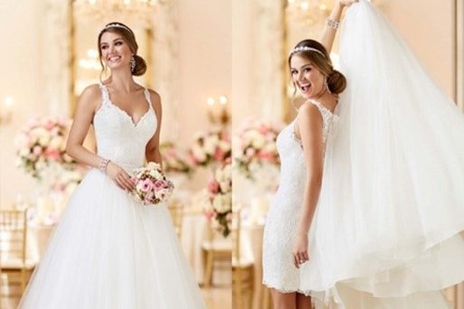 chân váy cưới tháo rời