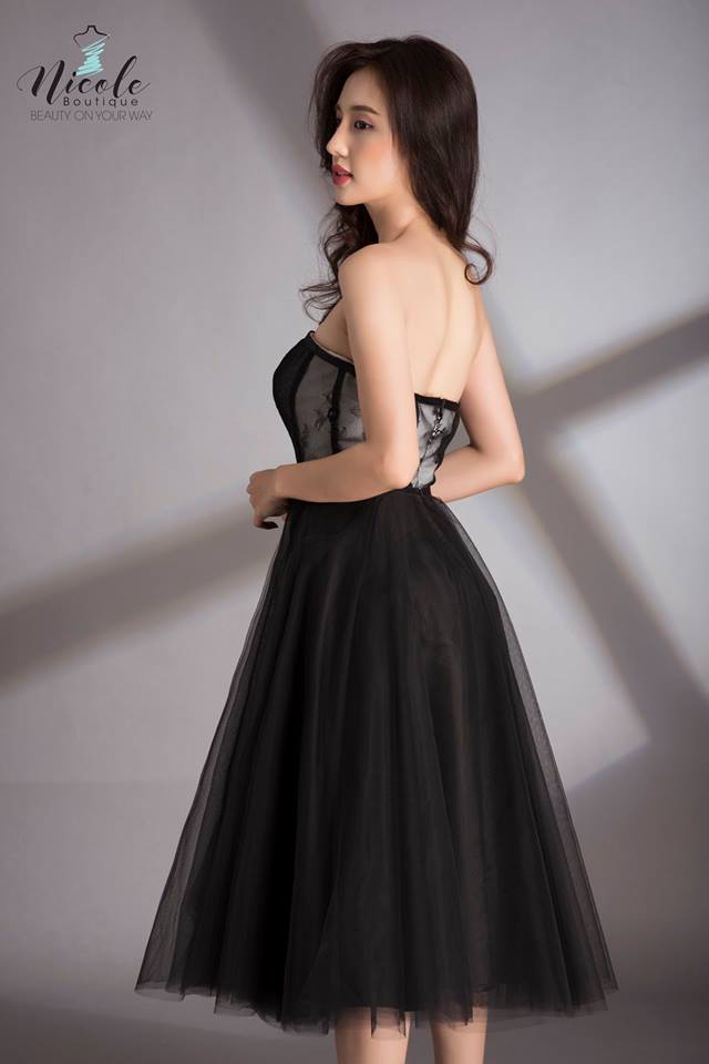váy cưới cô dâu phụ màu đen