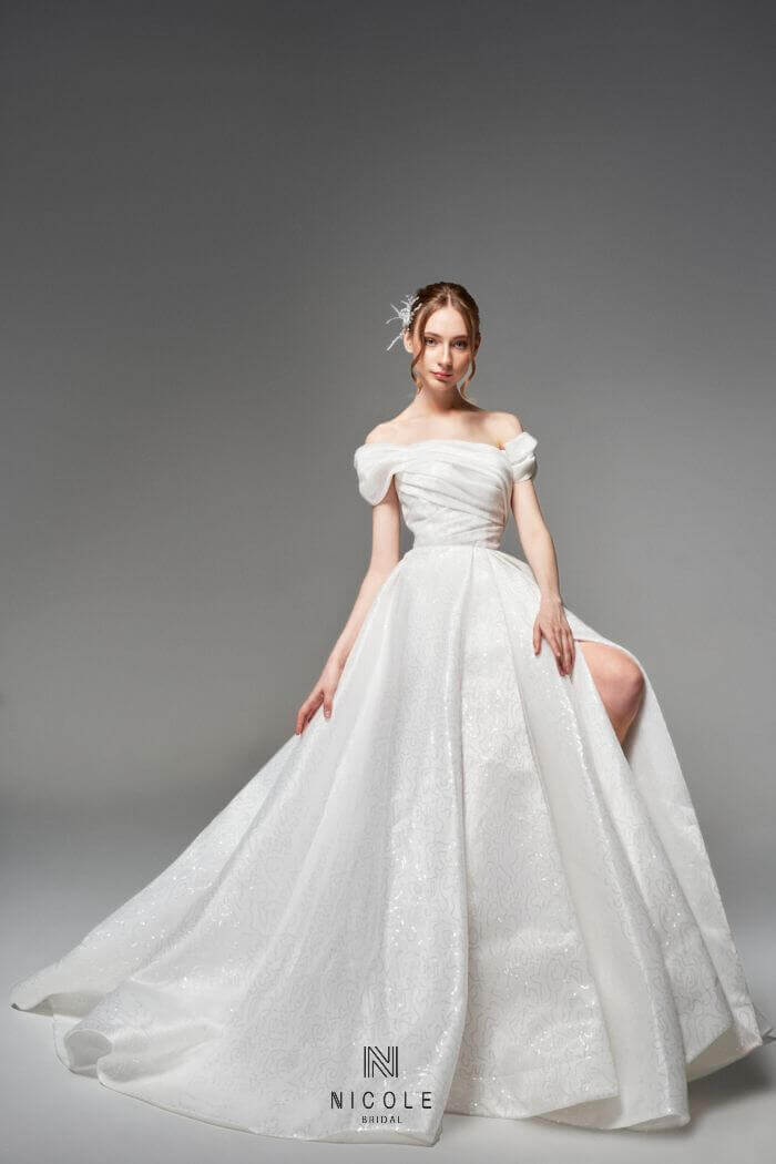 Nicole Bridal - Off-the-shoulder wedding dress picture 7