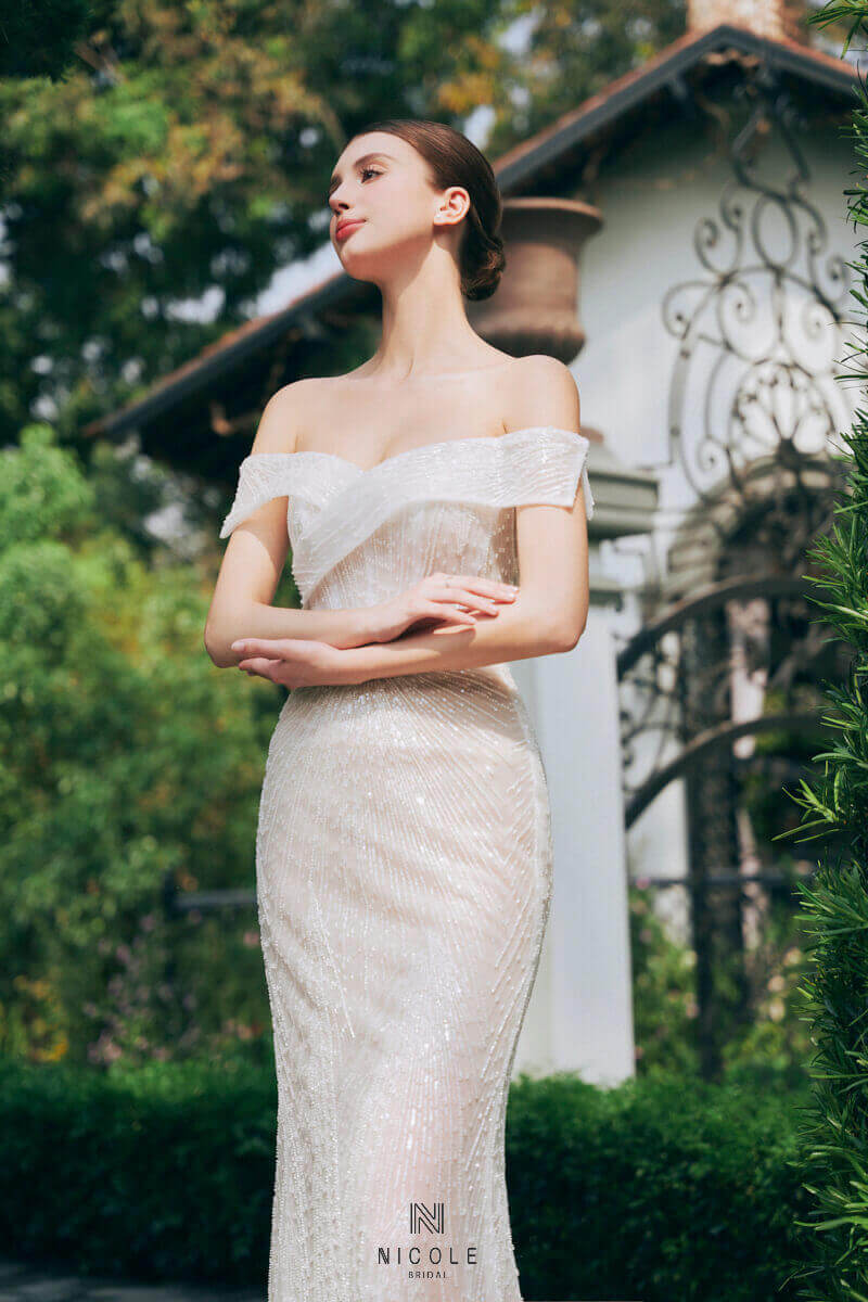 Nicole Bridal - Váy cưới hở vai hình 1