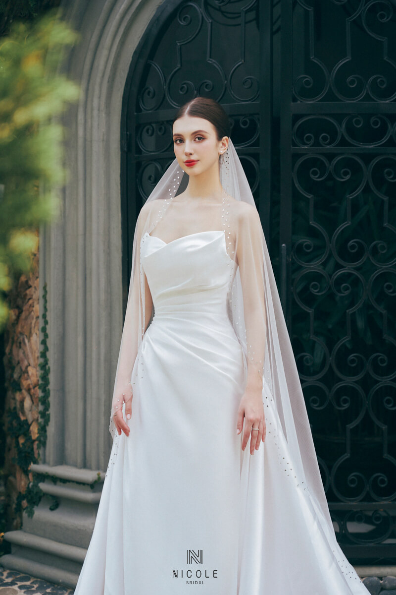 Nicole Bridal - Váy cưới trơn hình 7