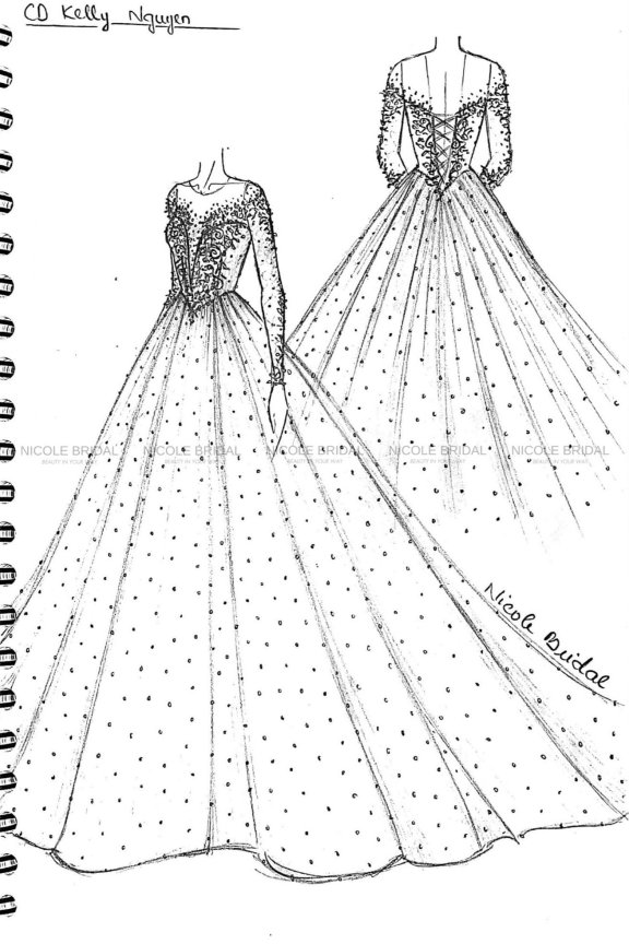 KELLY NGUYEN - NICOLE WEDDING DRESS SKETCH