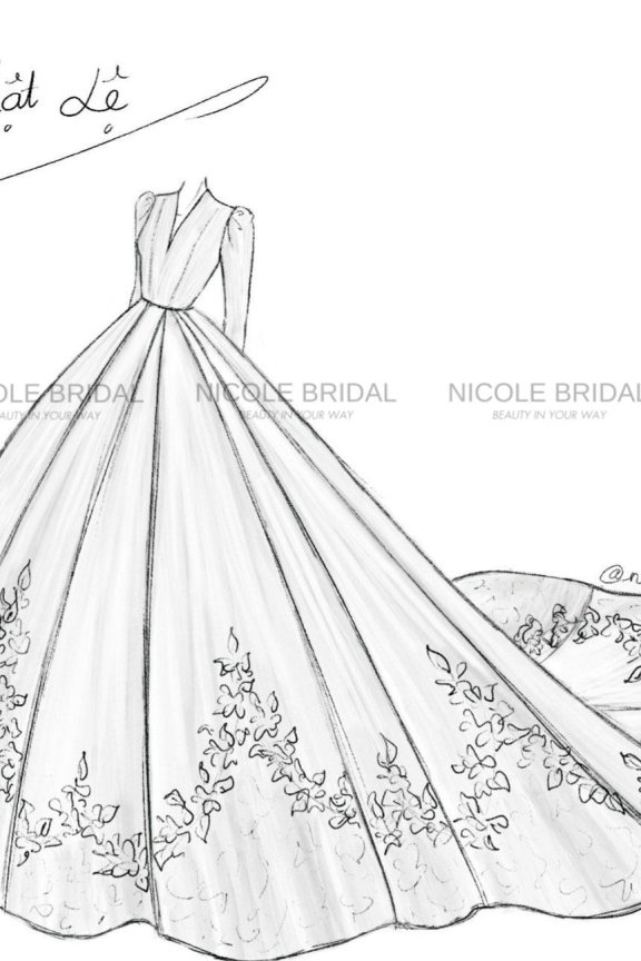 NHAT LE - NICOLE WEDDING DRESS SKETCH