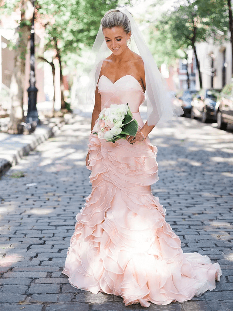 The latest pastel pink wedding dresses for the brides Nicole Bridal