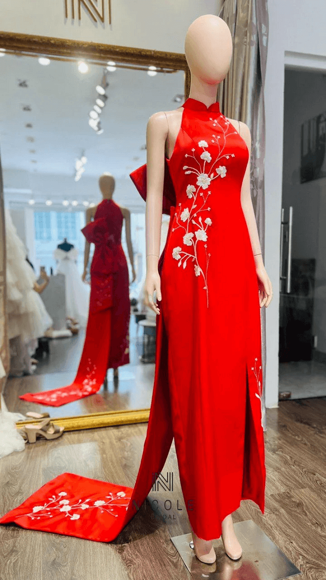 áo dài cưới người hoa