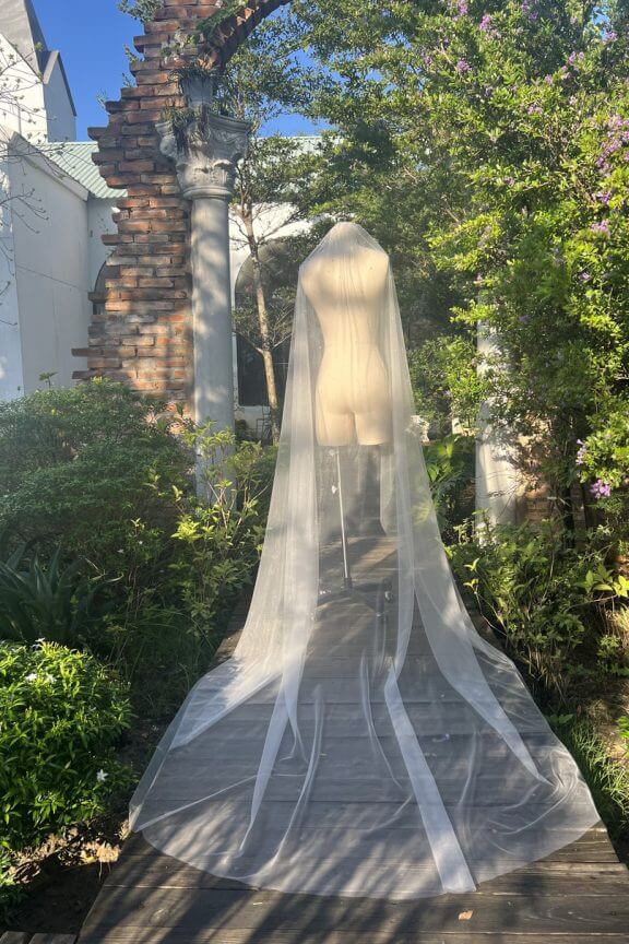 Lúp váy cưới Đá cườm 007 (VEIL007)