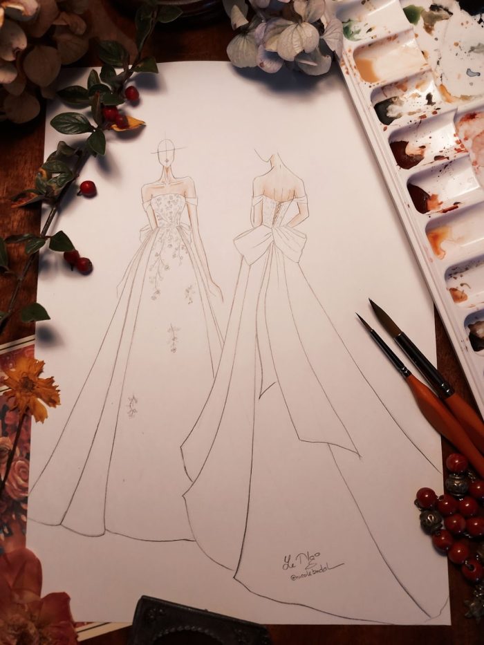 váy cưới cô dâu le ngo