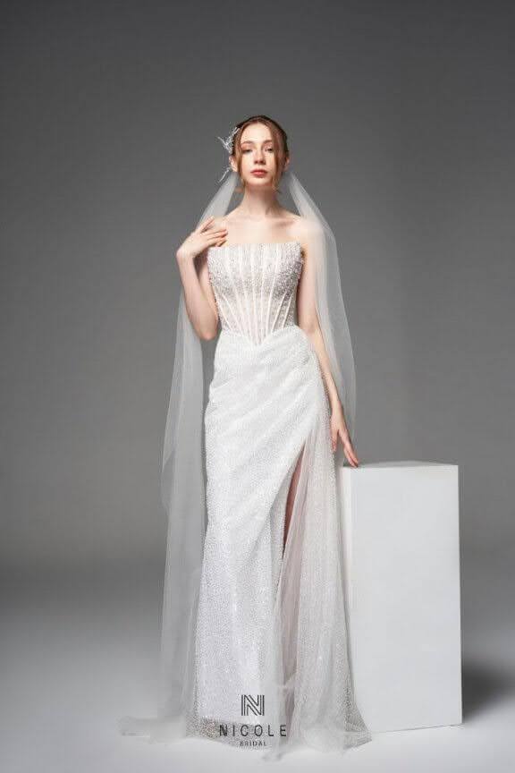 Nicole Bridal - Váy cưới eo corset hình 10