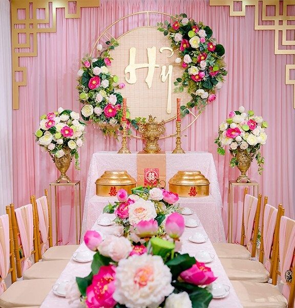 Trang trí bạn tiệc của lễ vu quy