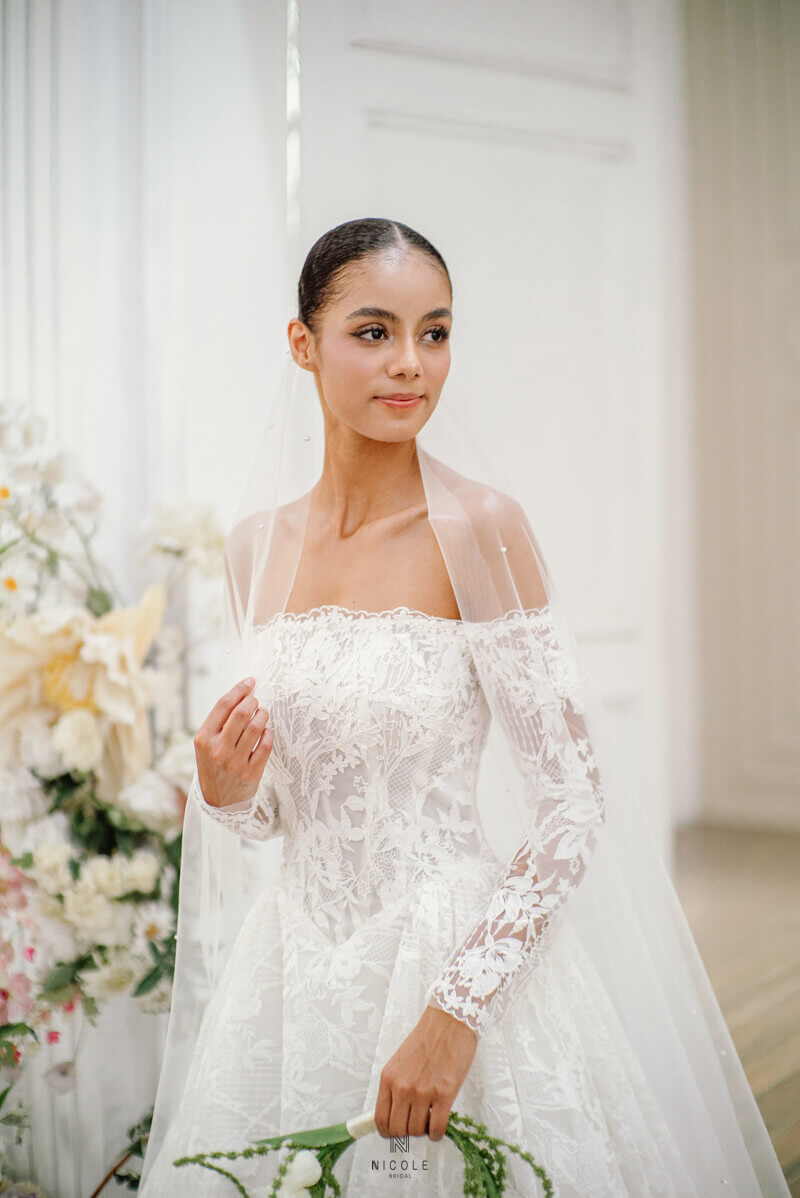 Nicole Bridal - Váy cưới ren phù hợp veil cưới nào hình 2 (1)