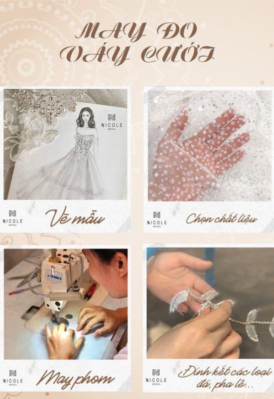 Quy trình may đo váy cưới tại Nicole Bridal